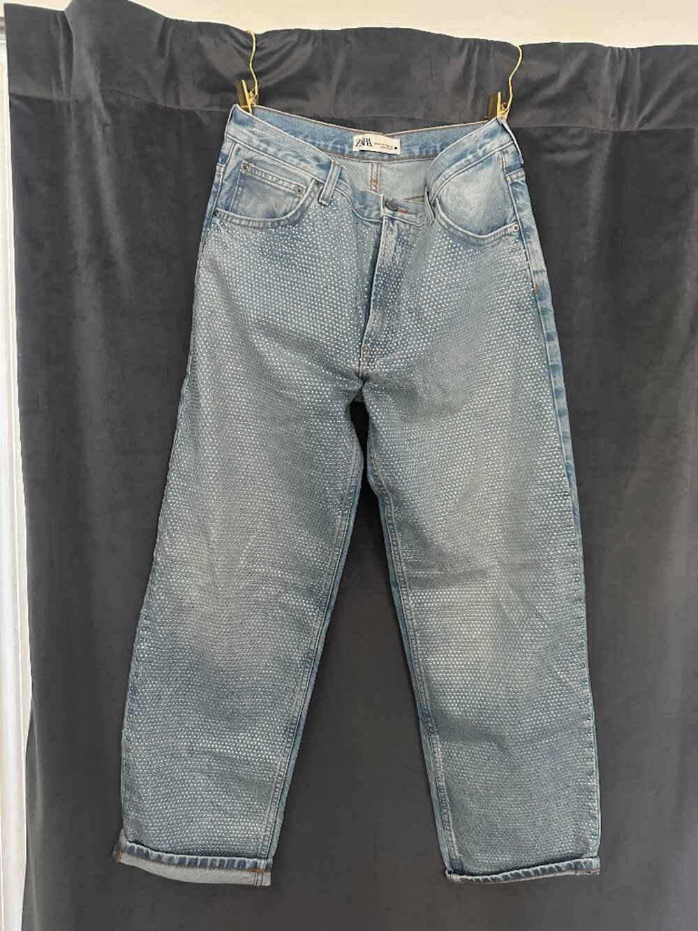 Zara Rhinestone Embellished Jeans (USA 10)